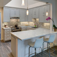 Transitional Gray Kitchen Cabinets