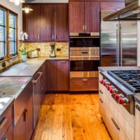 Dark Brown Bamboo Cabinets