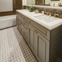 Brown Bathroom Cabinets in Master Bath