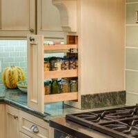 Cream Kitchen Cabinet with Extra Storage Solution