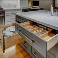 Gray Kitchen Cabinets with Extra Drawers