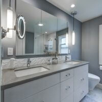Brown Double Bathroom Vanity